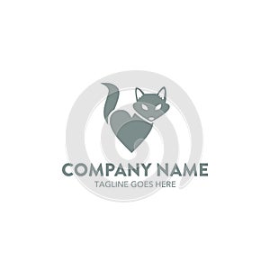 Unique fox logo template. vector. editable