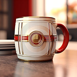 Unique Futuristic Retro Mug With Realistic Details