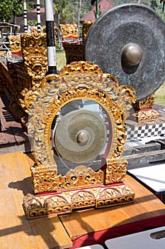 Unique gamelan orchestra instruments, Nusa Penida, Indonesia