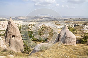 Unique geological rock formations in famous Cappadocia, Turkey