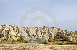 Unique geological rock formations in Goereme, Cappadocia, Turkey