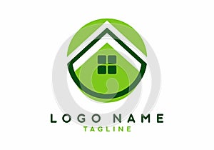 Unique green house logo