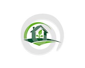 Unique green house logo design.