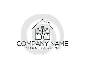 Unique green house logo design.