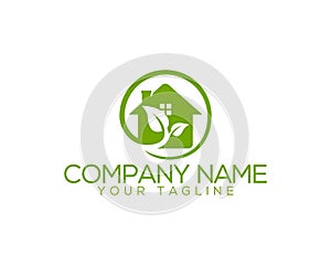 Unique green house logo design.