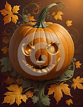 Unique Halloween Pumpkin design showcasing the spirit of the holiday, Generative AI