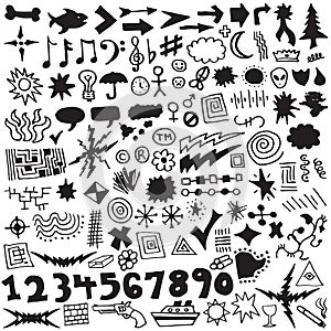 Unique Hand Drawn Design Element Vector Set