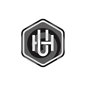 Letter UH or HU Badge Logo photo