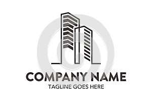 Unique home, building, residence Logo template