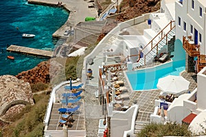 Unique hotels of Santorini overlloking the Adriatic