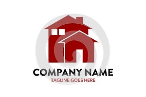 Unique house apartment resident real estate logo template