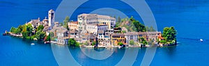 unique island in the middle of lake - Orta san Giulio . photo