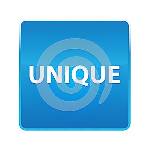 Unique shiny blue square button