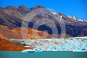 Unique lake Viedma in Argentine Patagonia