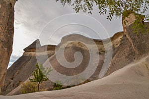 Unique Landscape of Unusual Rock Formations, Cappadocia, Turkey.