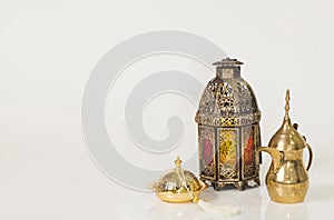 Unique lantern, Arabic coffee pot `Dallah`