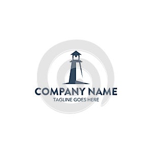 Unique lighthouse logo template. vector. editable