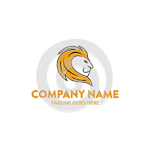 Unique lion logo template. vector. editable
