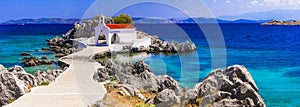 Authentic traditional Greek islands- unspoiled Chios, little church Agios Isidoros photo