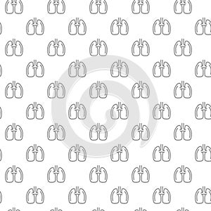 Unique lungs seamless pattern with various icons and symbols on white background flat vector illustration photo