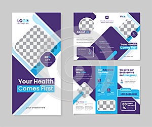 Unique Medical trifold brochure template for multipurpose use. For corporate, spa, real estate etc.