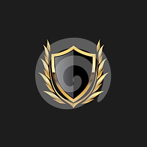 Unique Modern Blank Badge Shield Crest Label Armor Luxury Gold Design Element Template
