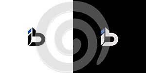 Unique and modern initial letter ib logo design