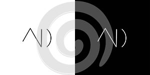 Unique and modern letter ND initial logo design