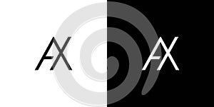 Unique and Modern letter AX initials logo design