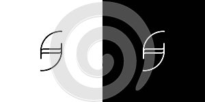 Unique and modern letter SH initials logo design