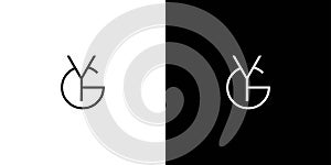 Unique and modern letter YG initials logo design