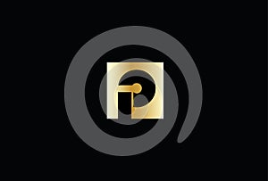 Unique modern P initial black and gold color letter