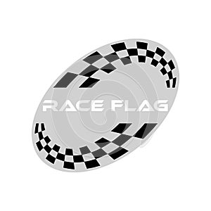 Unique Modern Race Flag Additional Circle Ellipse Background Template Design Element