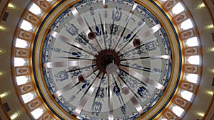 Unique motif on the ceiling of Hubbul Wathan Mosque in Lombok, Indonesia