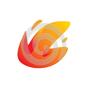 Unique motion meteor fire flame logo design