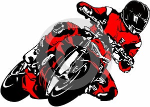 Unique motorbike ride classic vector logo design.