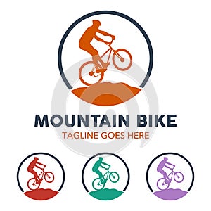 Unique Mountain Bike Illustration Logo