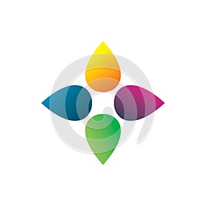 Full color nature leaf gflower logo design