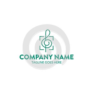 Unique music logo template. vector. editable
