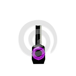 Unique nail polish bottle isolated on white background with copy space and blank label