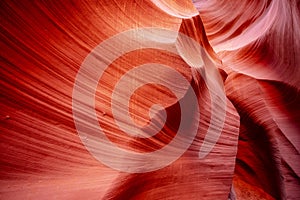 Unique natural fiery sandy labyrinths of the lower Antelope Canyon