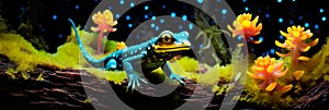 unique newts that glow in the dark caves Generative AI photo