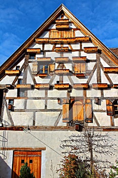 Unique old Fachwerkhaus building urban half-timbered house