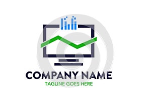 Unique and original computer and networking logo template