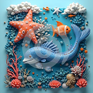 Unique and original 3d artwork and designs sea creatures