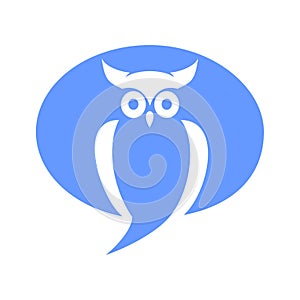 Chatting owl logo design vector