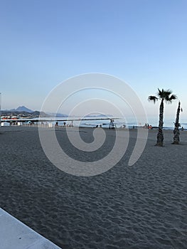 Unique park , beach, summer, yachts in port of Alicante