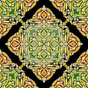 Arabesque Golden Royal floral pattern best for ceramic and canvas print among others