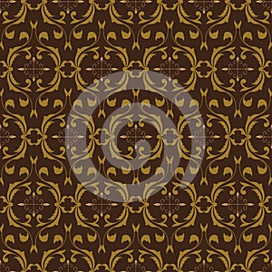 Unique pattern in Indonesia batik style with a simple blend of green olive and brown color