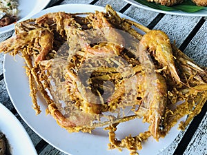 A unique Phuket cripsy fried shrimps with \